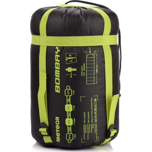 Śpiwór meteor bombay l - Black / Green
