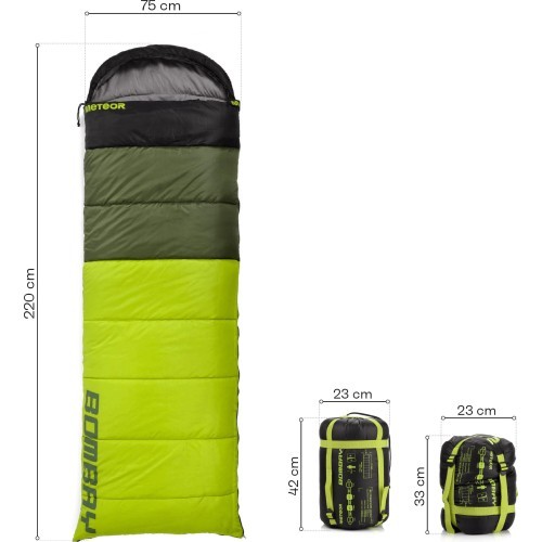 Śpiwór meteor bombay l - Black / Green