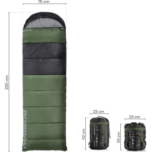 Śpiwór meteor bombay l - Olive, black
