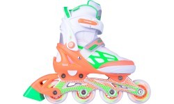 Worker Nubila adjustable roller skates with light-up wheels - Orange-Green-White