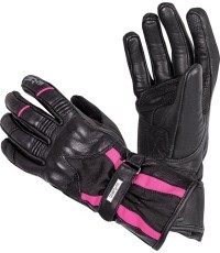 Sieviešu ādas motocikla cimdi W-TEC Pocahonta - Pink-Black