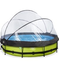 EXIT Lime pool ø360x76cm with dome and filter pump - green