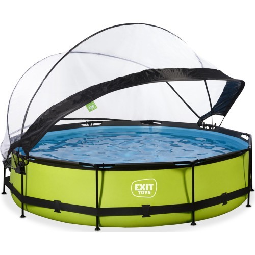 EXIT Lime pool ø360x76cm with dome and filter pump - green