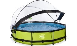 EXIT Lime pool ø360x76cm with dome and filter pump - green