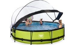 EXIT Lime pool ø360x76cm with dome and filter pump - green