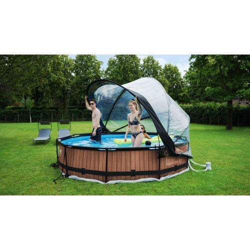 EXIT Lime pool ø360x76cm with dome and filter pump - green