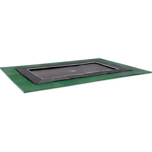 EXIT Dynamic iebūvējams batuts 244x427 cm ar Freezone drošības flīzēm, melns