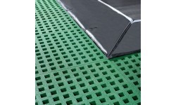EXIT Dynamic ground level trampoline 244x427cm with Freezone safety tiles - black