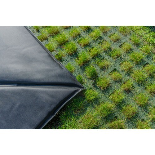 EXIT Dynamic ground level trampoline 244x427cm with Freezone safety tiles - black
