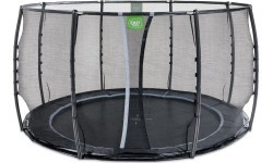 EXIT Dynamic iegremdējams batuts ø366 cm ar drošības tīklu – melns