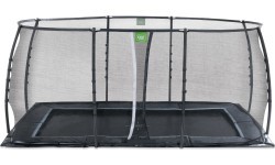 Iegremdējams batuts EXIT Dynamic 275x458 cm ar drošības tīklu, melns