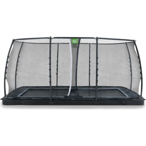 EXIT Dynamic ground level trampoline 275x458cm with safety net - black