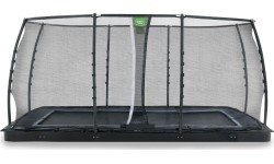 Грунтовый батут EXIT Dynamic 275x458 см с защитной сеткой, чёрный