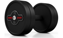 Гантель с резиновым покрытием Marbo 10 кг, чёрная