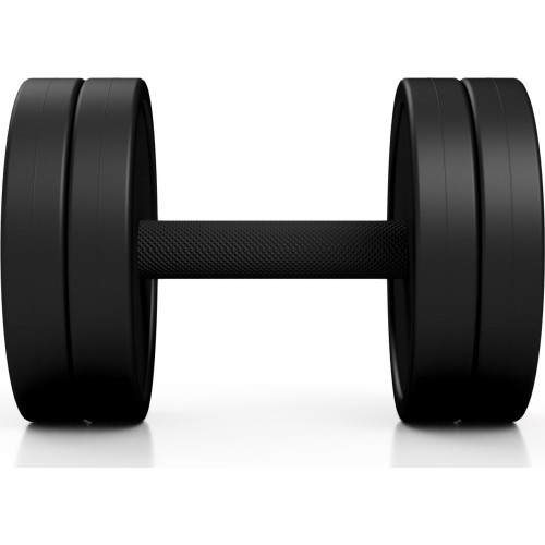 Ar gumiju pārklāta hantele Marbo 10 kg, melna