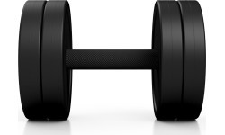 Rubber-coated dumbbell Marbo - 10 kg, black