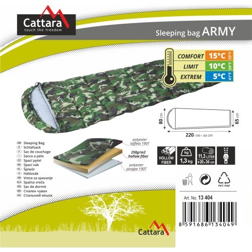 Sleeping Bag Cattara Army +5°C