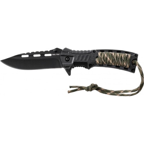 Camo vienas rokas nazis ar paracord un uguns aizdedzināšanas rīku