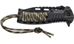 Camo vienas rokas nazis ar paracord un uguns aizdedzināšanas rīku