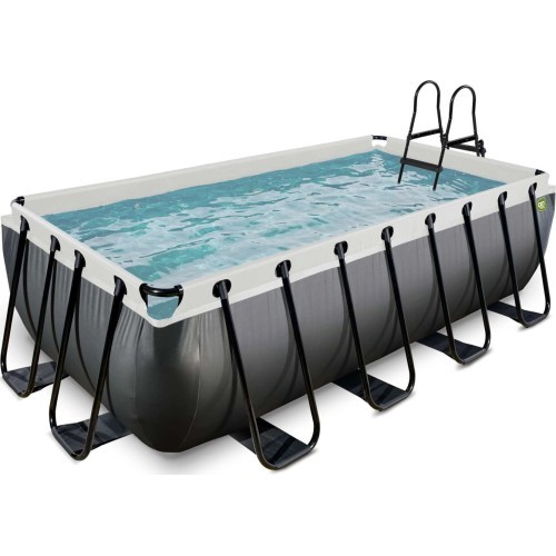 Бассейн EXIT Black Leather 400x200x100 см с фильтр-насосом, чёрный