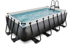 Бассейн EXIT Black Leather 400x200x100 см с фильтр-насосом, чёрный