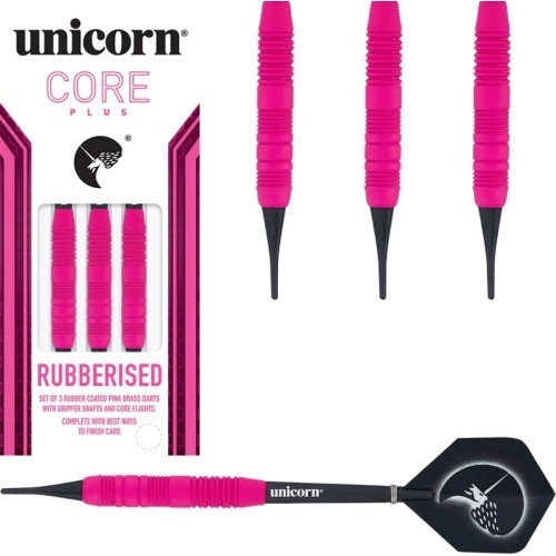 Дротики Unicorn Core Plus Rubberized Brass Pink, 3 шт.