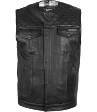 W-Tec Losango ādas motocikla veste - Melna