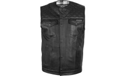 W-Tec Losango ādas motocikla veste - Melna