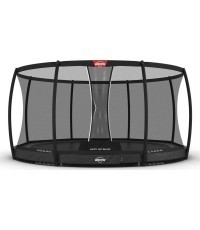 BERG Elite InGround 430 pelēks batuts ar drošības tīklu Deluxe