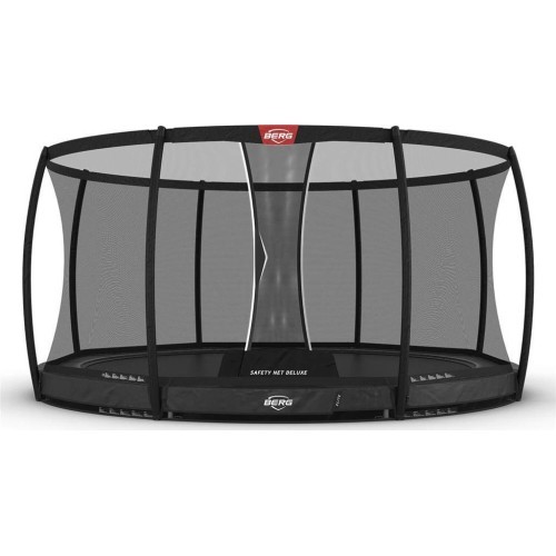 BERG Elite InGround 430 pelēks batuts ar drošības tīklu Deluxe