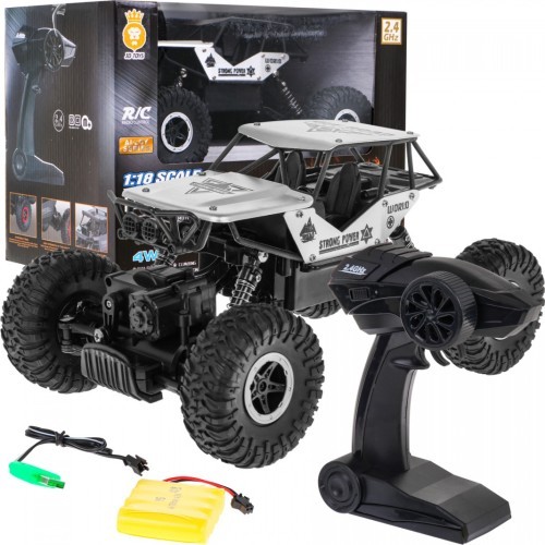 Tālvadības Crawler R/C Monster 1:18 sudraba