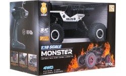 Tālvadības Crawler R/C Monster 1:18 sudraba