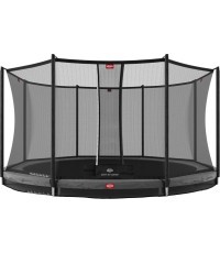 BERG Favorit InGround 330 pelēks batuts ar drošības tīklu Comfort