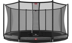 BERG Favorit InGround 330 pelēks batuts ar drošības tīklu Comfort