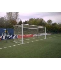 Standard football goals (aluminium, concrete-in) 7.32x2.44 m - Ovalus 120x100mm.