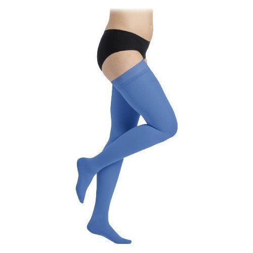 Zilas 2. kompresijas klases zeķes līdz augšstilbam sievietēm MAGIC COLORS by Sigvaris - M - Normal