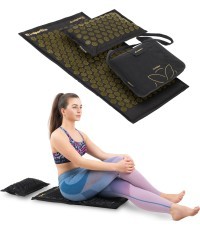 Akupresūras paklājs un spilvens inSPORTline EcoSpike - Black-Gold