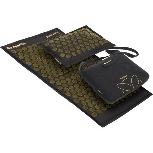 Акупрессурный коврик и подушка inSPORTline EcoSpike - Black-Gold