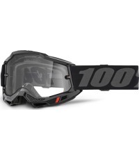 Motokrosa brilles 100% Accuri 2 - Enduro melna, caurspīdīgs plexi