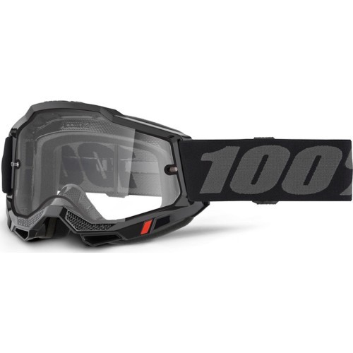 Motokrosa brilles 100% Accuri 2 - Enduro melna, caurspīdīgs plexi