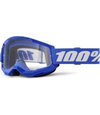 Motocross Goggles 100% Strata 2 New - Blue, Clear Plexi