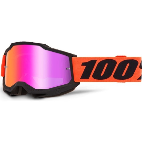 Motokrosa brilles 100% Accuri 2 Mirror - Ferran černá, zrcadlové plexi