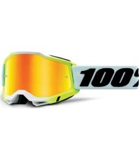Кроссовые очки 100% Accuri 2 Mirror - Dunder bílo-zelená, zrcadlové plexi