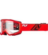 Детские кроссовые очки Fly Racing Focus Youth - Красный/чёрный, прозрачный плексиглас