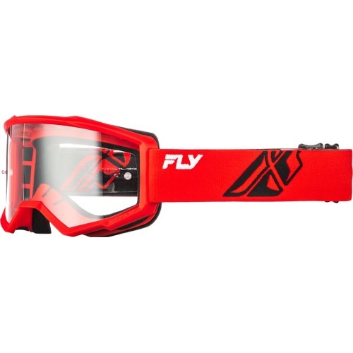 Детские кроссовые очки Fly Racing Focus Youth - Красный/чёрный, прозрачный плексиглас