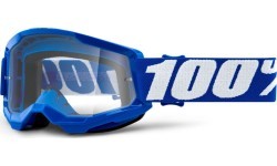 Children’s Motocross Goggles 100% Strata 2 Youth - Blue, Clear Plexi