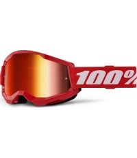 Очки для мотокросса 100% Strata 2 New Mirror - Красный, красное плекси