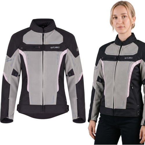 Women’s Summer Motorcycle Jacket W-TEC Mirelia - Black-grey-pink