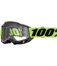 Bērnu motokrosa brilles 100% Accuri 2 Junior - Fluo zaļa, caurspīdīgs pleksiglāss