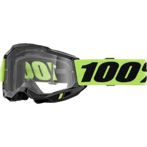 Bērnu motokrosa brilles 100% Accuri 2 Junior - Fluo zaļa, caurspīdīgs pleksiglāss